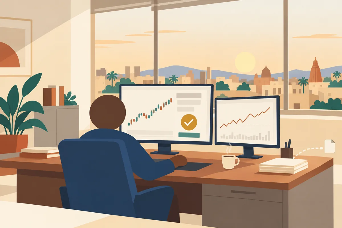 A trading screen showing a gold tick on the order while the data file is still arriving
